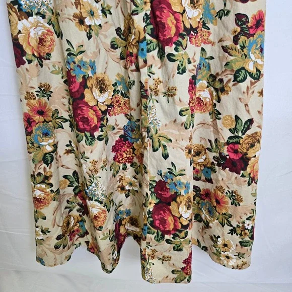 Blue Enchantress Retro Rockabiliy Floral Pin Up Style Midi Dress, Size Medium - Picture 9 of 9